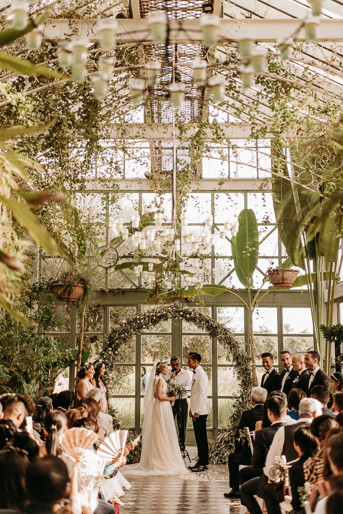 romantic greenhouse wedding