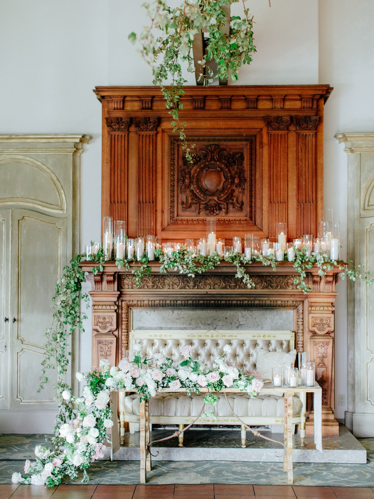 cascading floral table runners