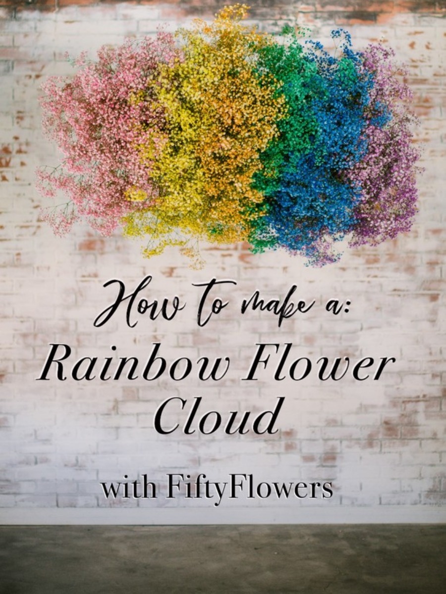 How to Create the Raddest Rainbow Flower Cloud for Your Wedding