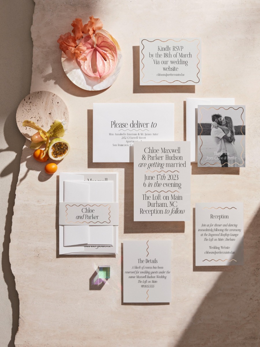 Free wedding websites + new wedding stationery from Minted