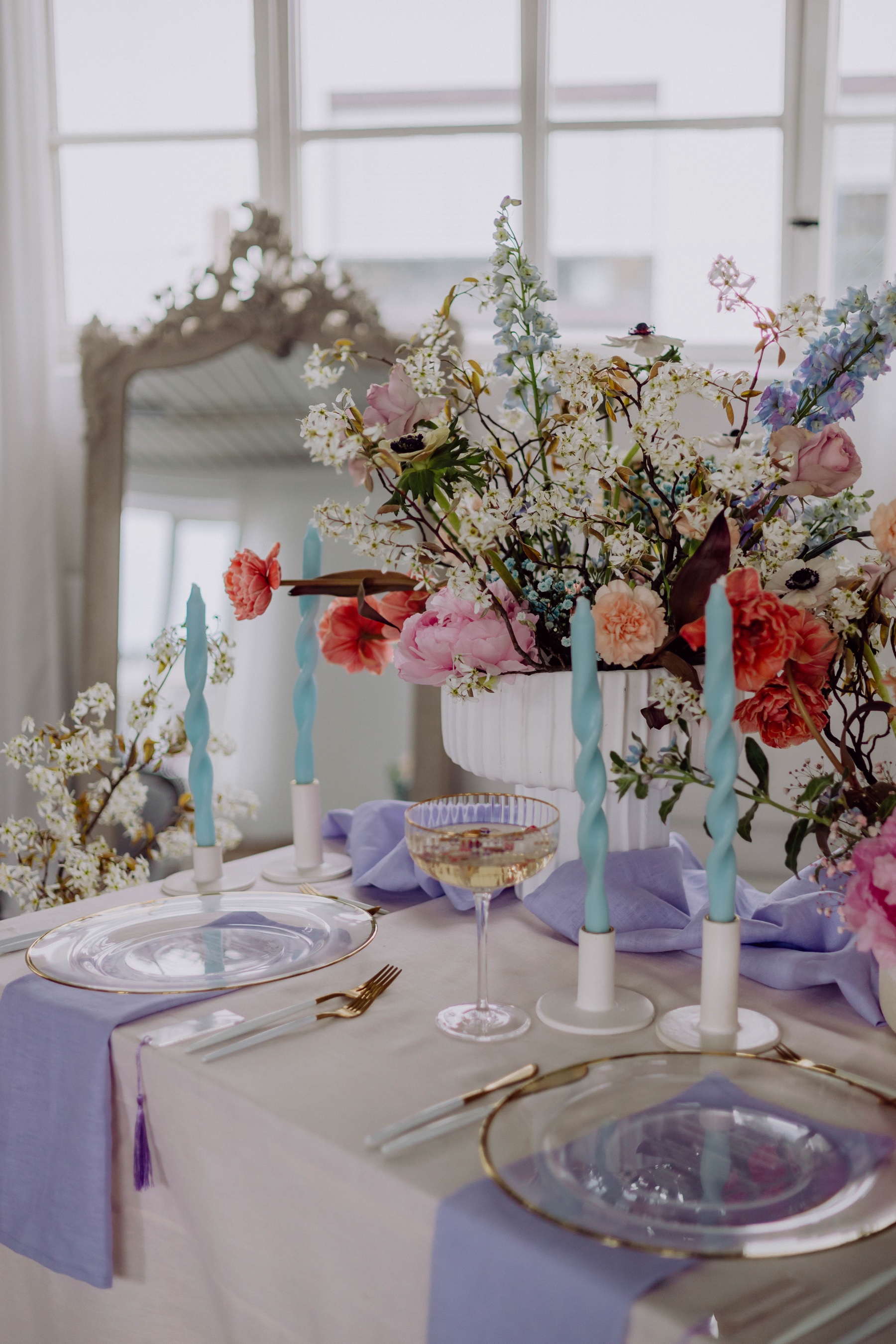 colorful wedding table linens
