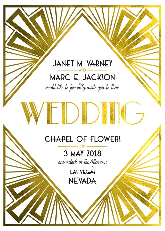 Art Deco Free Printable Wedding Invites