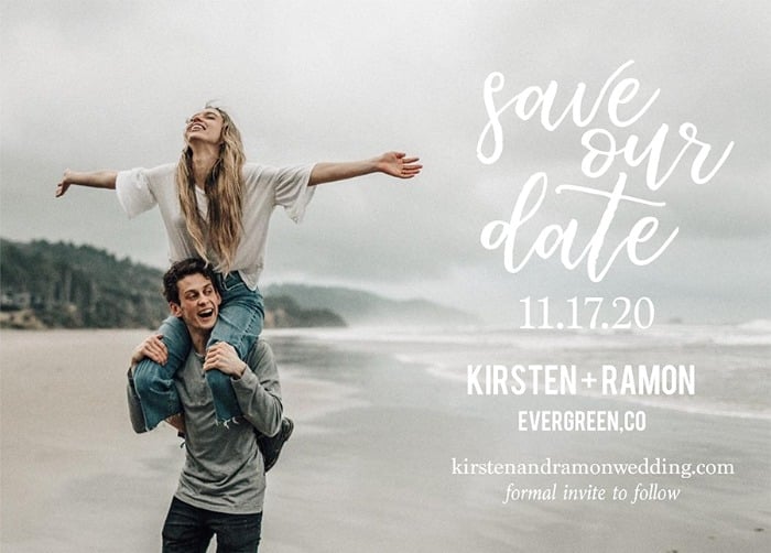 Free Modern Photo Save The Date Card