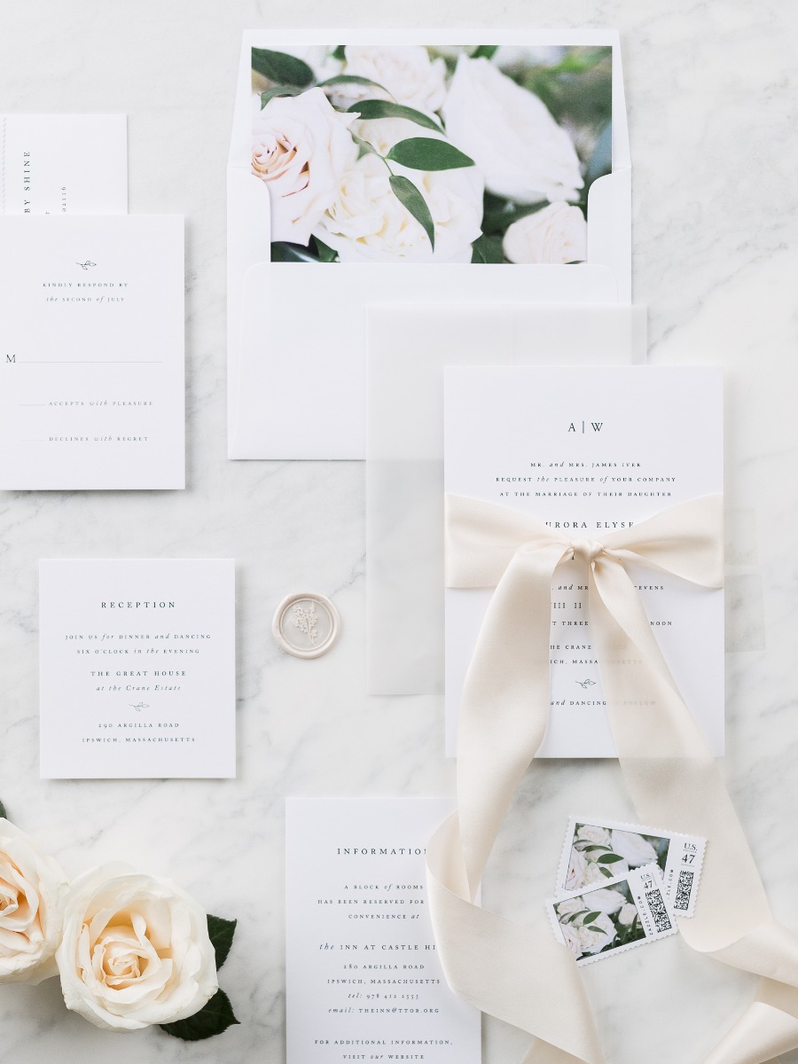 Shine's New Aurora Floral Invitation Suite is Sweet + Sophisticated